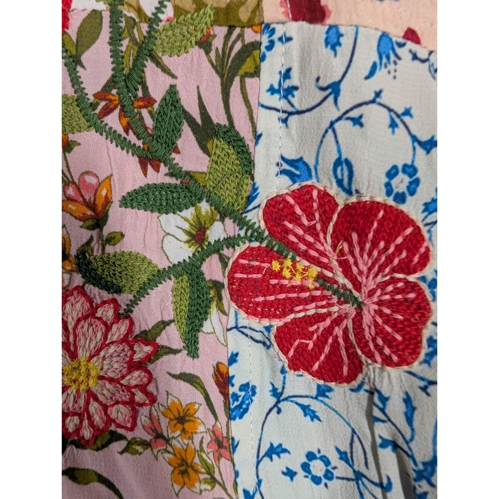 John.Mark Women Sweater Large Cardigan Open Front Floral Patchwork Mix Print - Picture 6 of 15